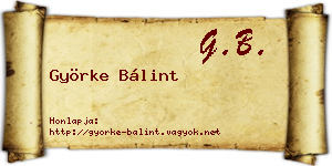 Györke Bálint névjegykártya